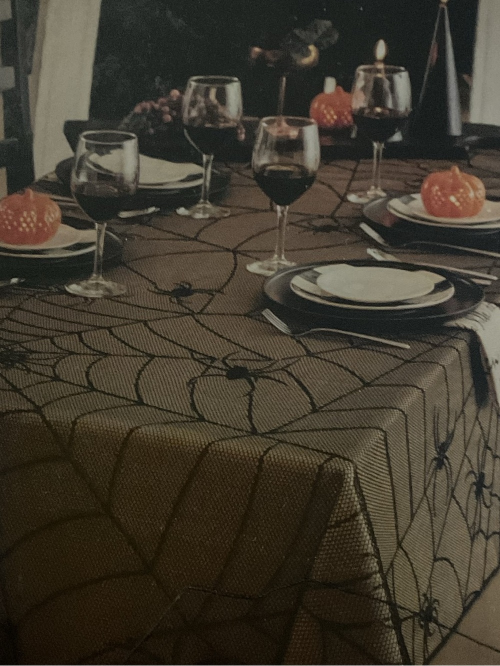 Spiderweb Tablecloth Spirit Halloween Spooky Decor Webbing Spider Webs Rectangle